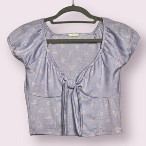 Cotton On Purple Floral Crop Top Small